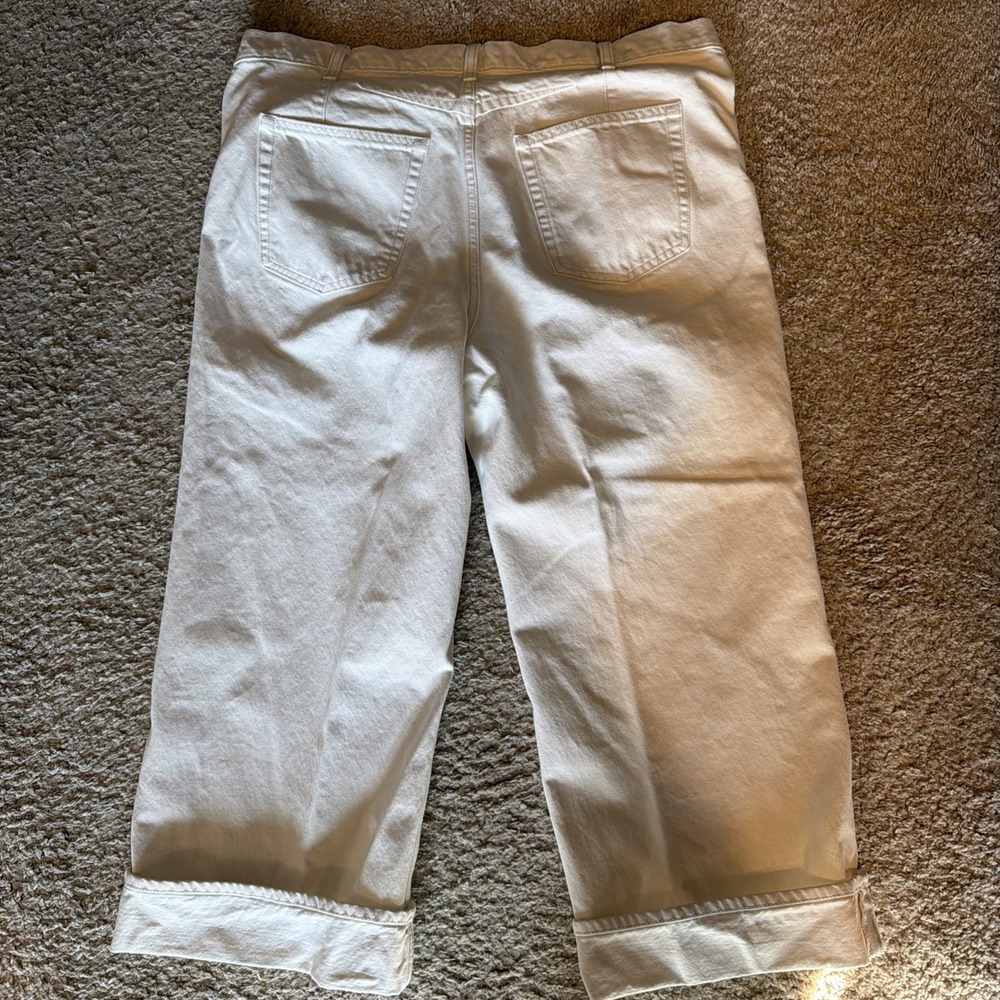 Universal Thread Cropped Vintage  Wide Leg Denim Jeans Women's Cream Sz 16 READ - Picture 7 of 11